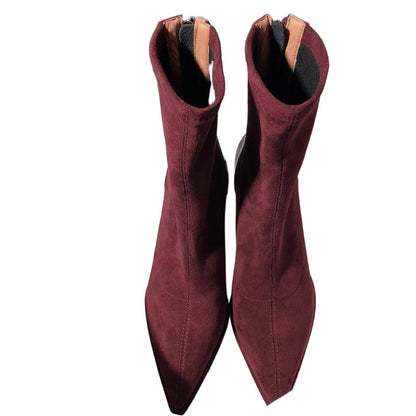 Bottines Femme à Talons Épais et Bout Pointu – Style Tendance